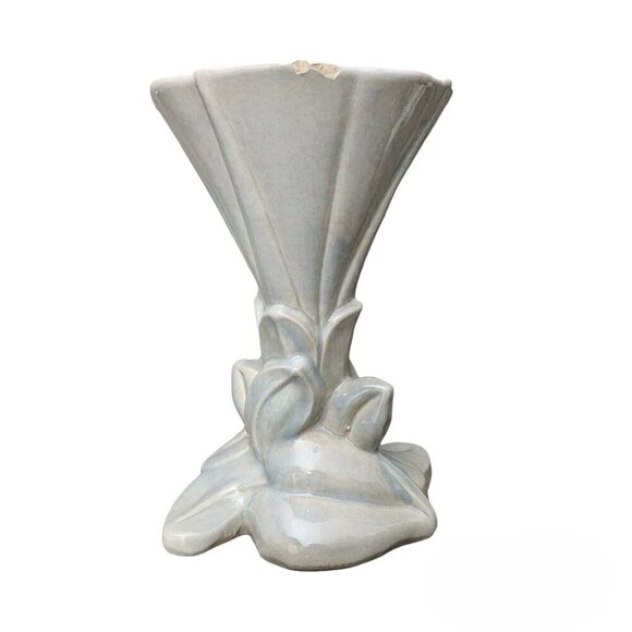 GONDER USA Trumpet Vintage Mid Century Gray Art Deco Style Vase - Picture 6 of 8